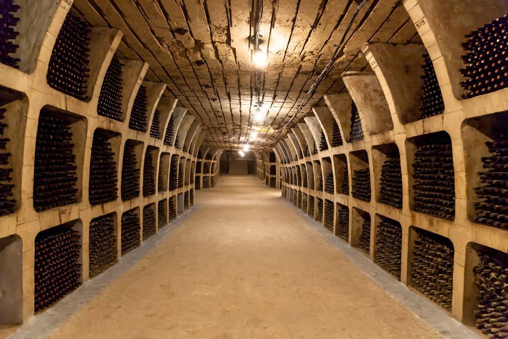 A huge underground wine cellar.