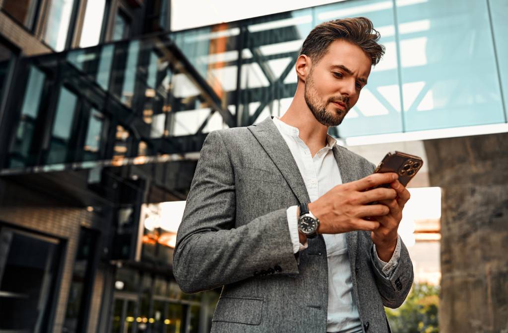 A young businessman with an expensive watch.