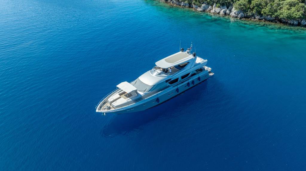 Aeriel photo of a luxury yacht