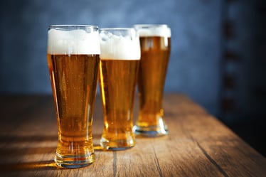 3 glasses of beer