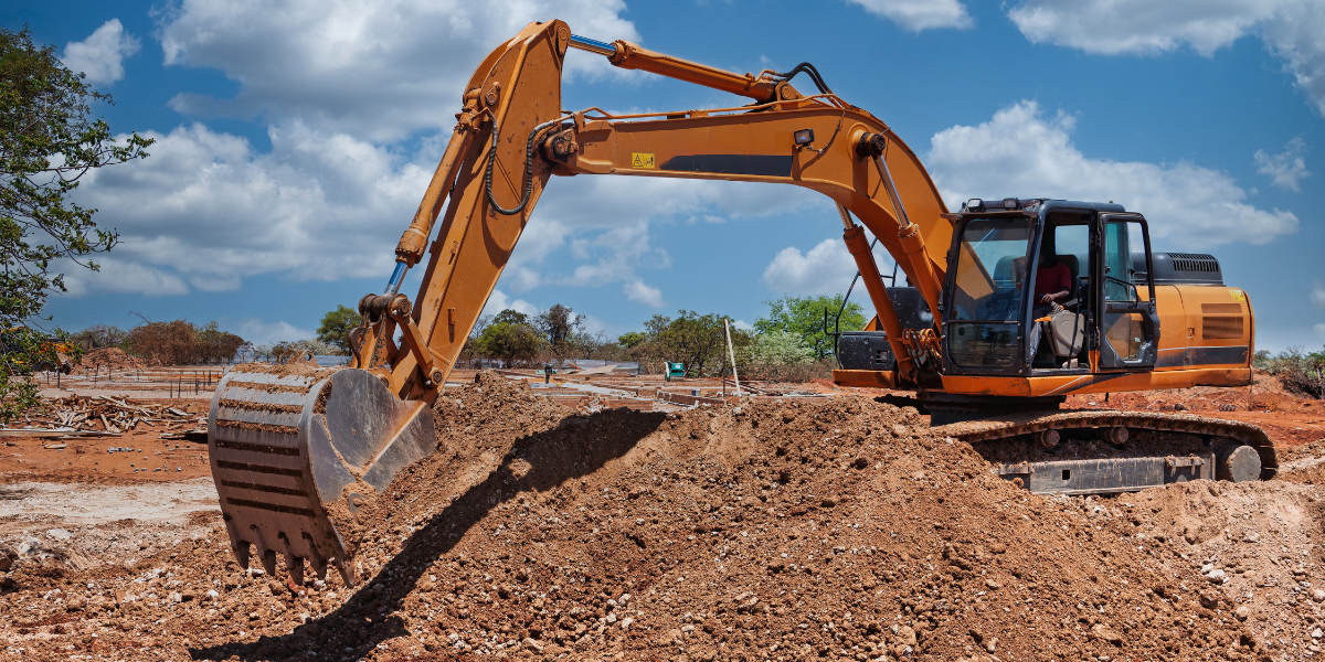 Excavator at Construction Site