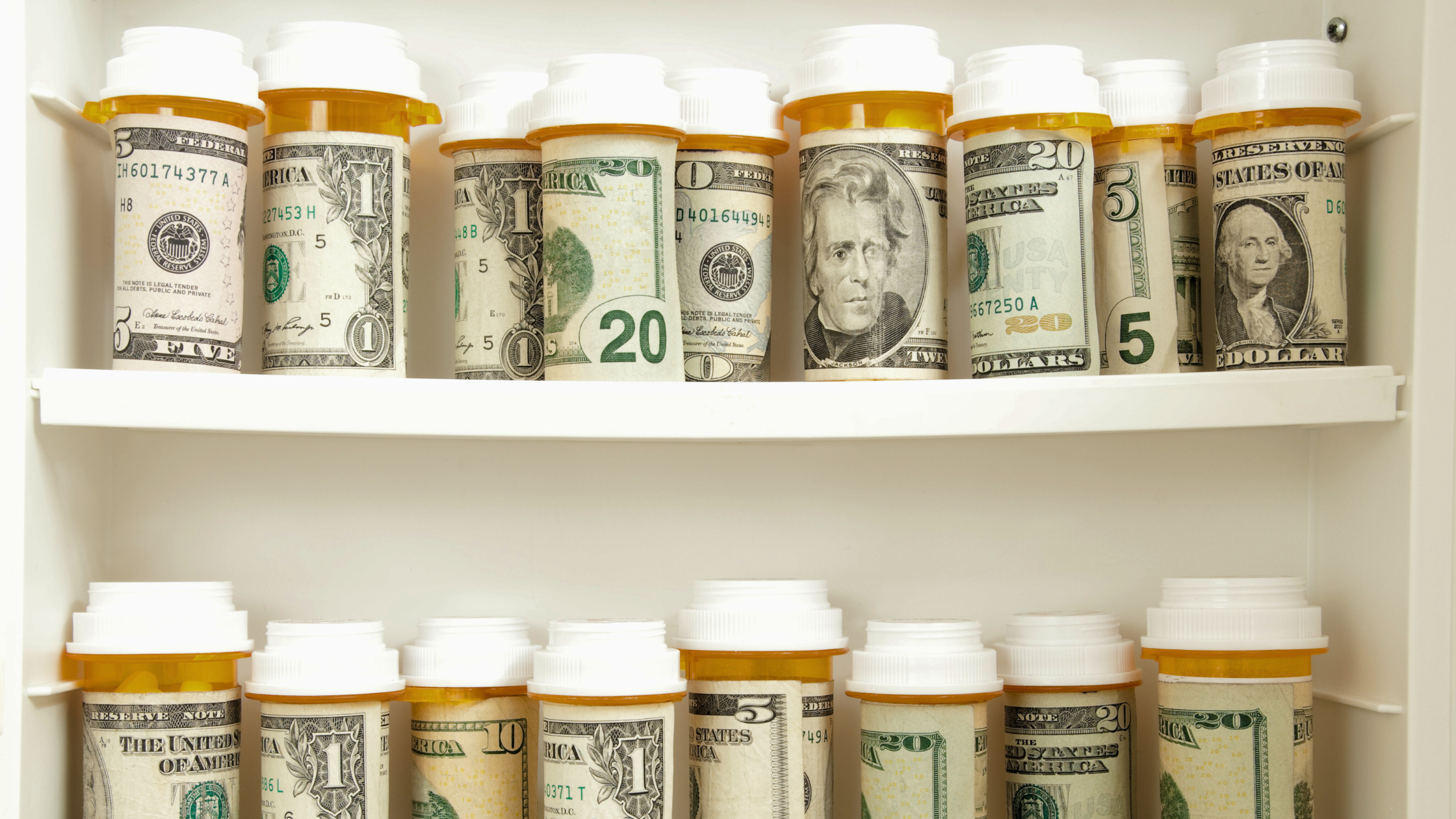 Money in prescription pill bottles