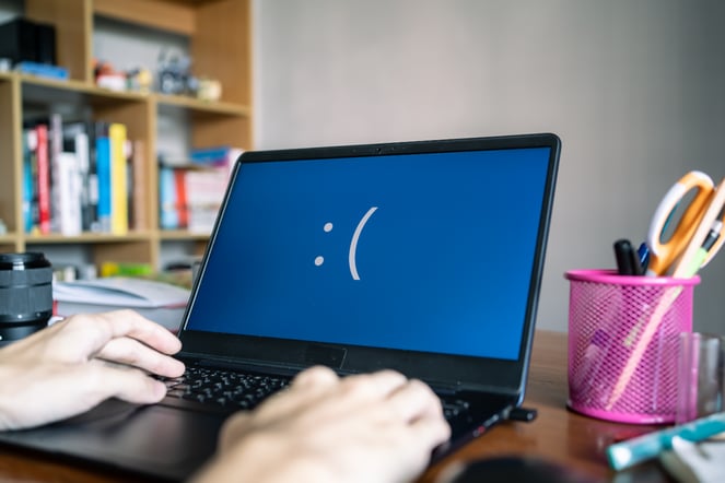 blue screen on a computer