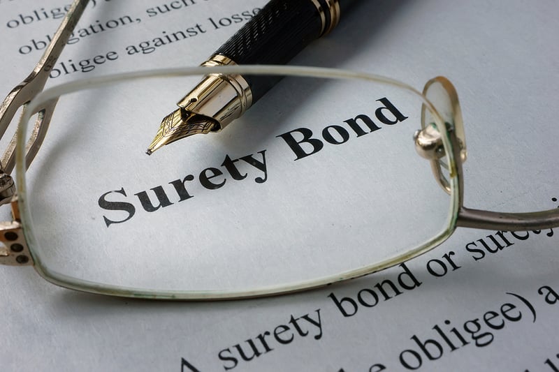 "Surety Bond" on paper