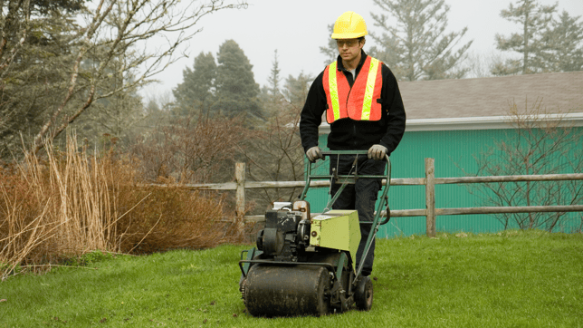 Man doing yard work