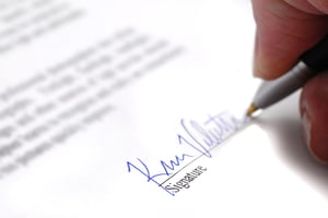 Person signing document