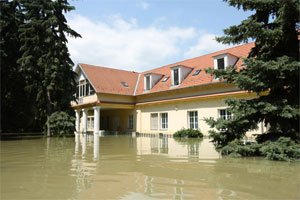 Flooded building