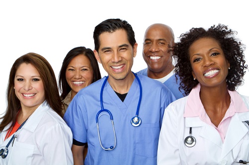 A group of doctors smiling at camera