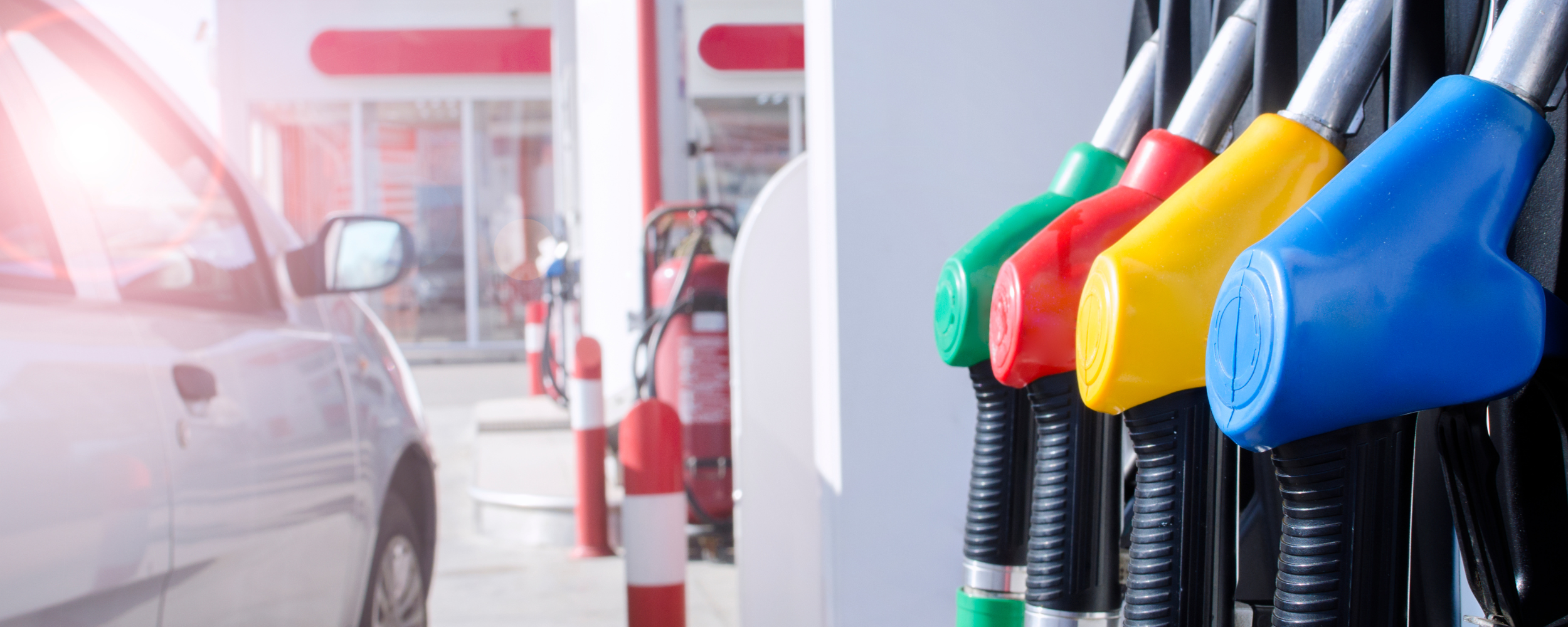 Gas pumps at a gas station