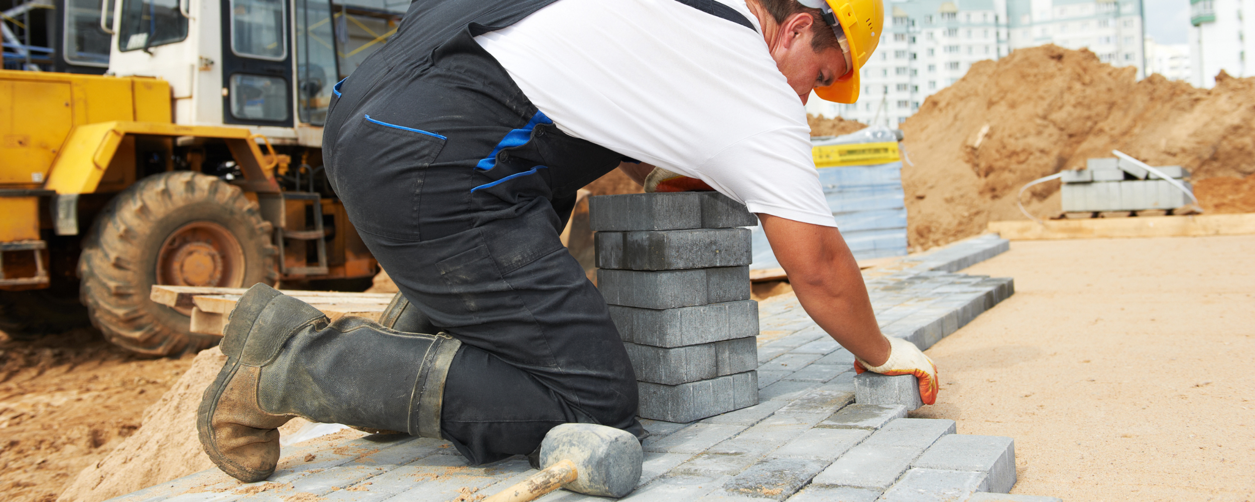 Man cementing floor 